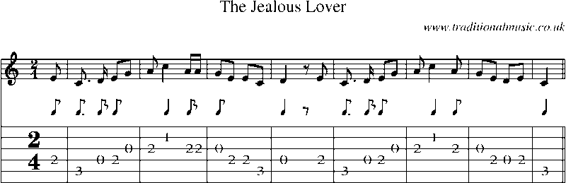 Guitar Tab and Sheet Music for The Jealous Lover(3)
