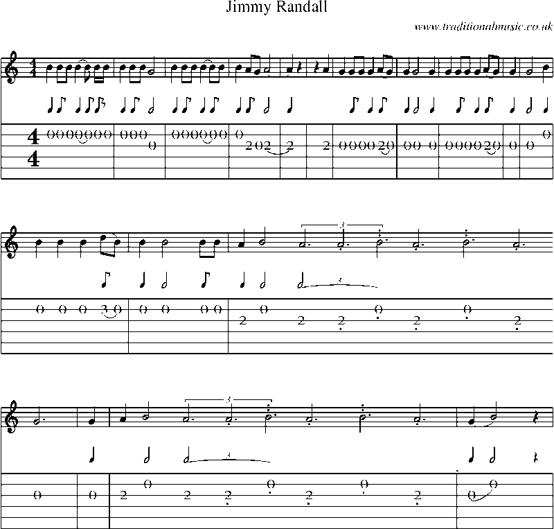 Guitar Tab and Sheet Music for Jimmy Randall