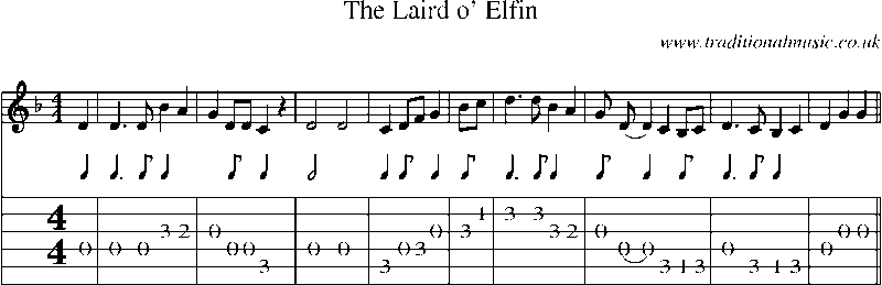Guitar Tab and Sheet Music for The Laird O' Elfin