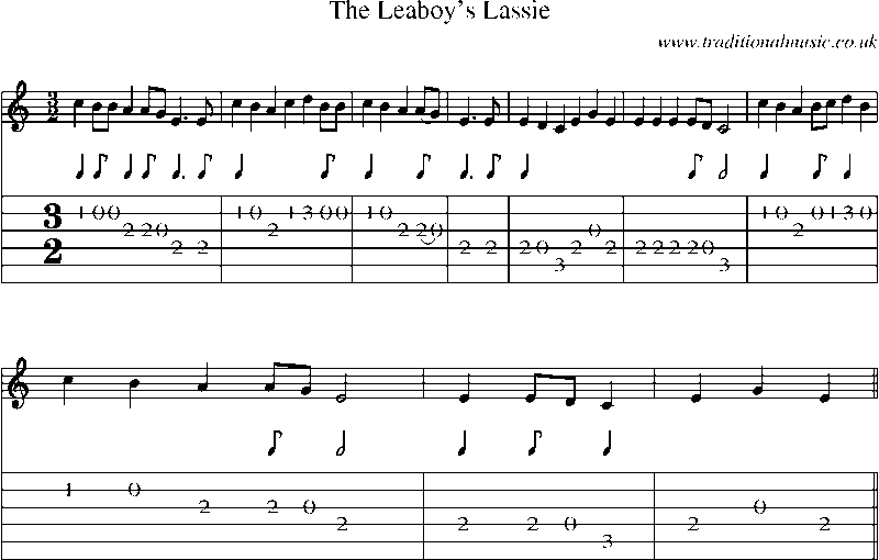 Guitar Tab and Sheet Music for The Leaboy's Lassie