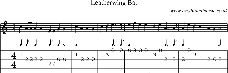 Guitar Tab and Sheet Music for Leatherwing Bat