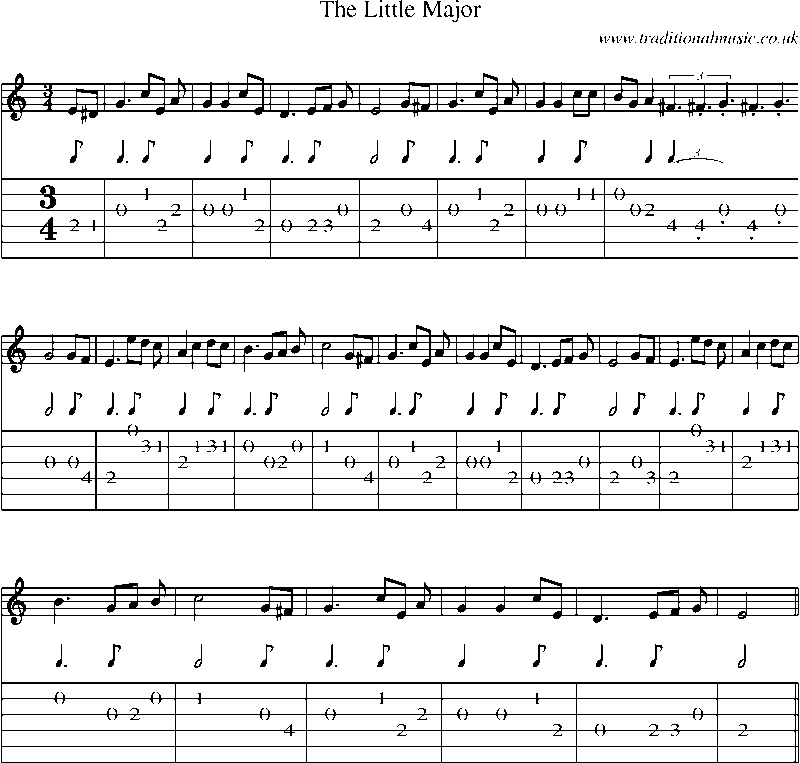 Guitar Tab and Sheet Music for The Little Major
