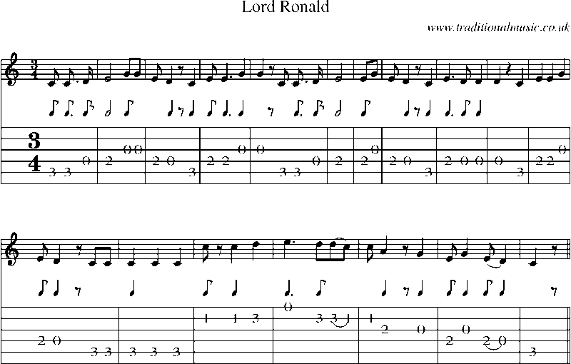 Guitar Tab and Sheet Music for Lord Ronald(7)