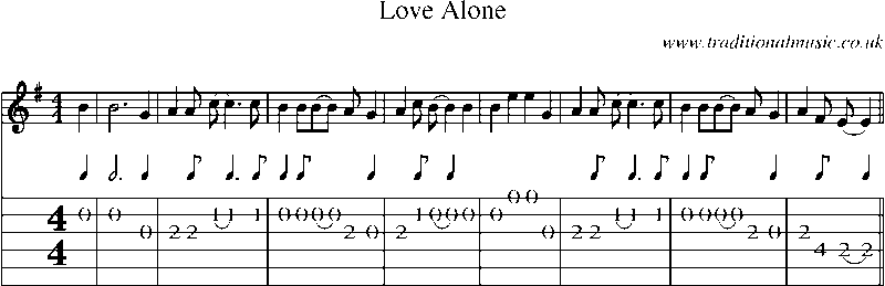 Guitar Tab and Sheet Music for Love Alone