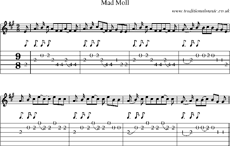 Guitar Tab and Sheet Music for Mad Moll