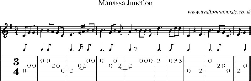 Guitar Tab and Sheet Music for Manassa Junction