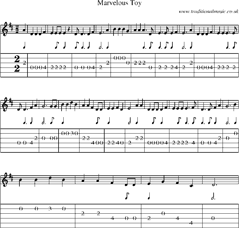 Guitar Tab and Sheet Music for Marvelous Toy