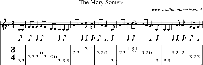 Guitar Tab and Sheet Music for The Mary Somers