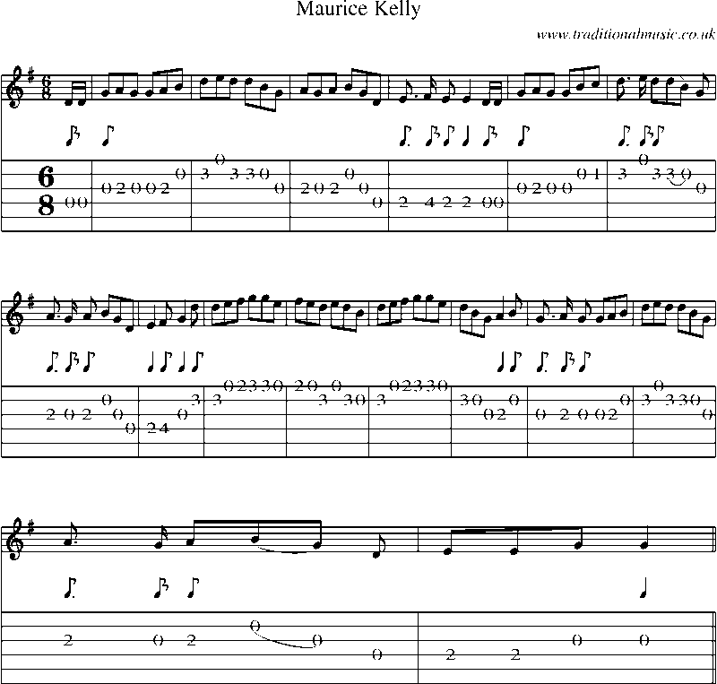 Guitar Tab and Sheet Music for Maurice Kelly