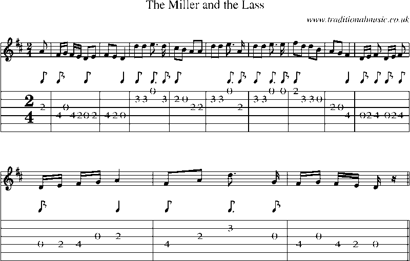Guitar Tab and Sheet Music for The Miller And The Lass