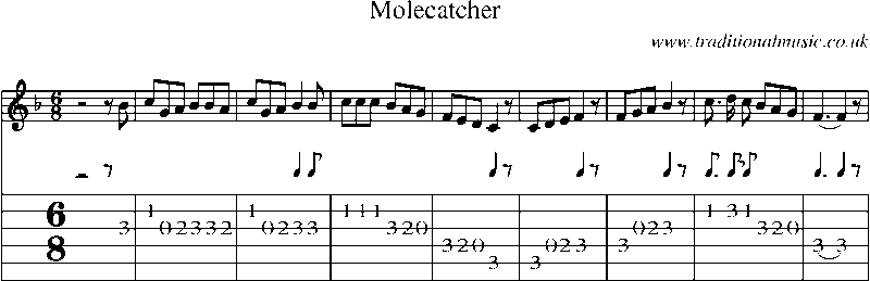 Guitar Tab and Sheet Music for Molecatcher