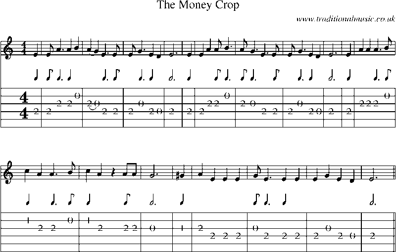 Guitar Tab and Sheet Music for The Money Crop