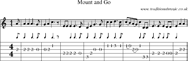 Guitar Tab and Sheet Music for Mount And Go