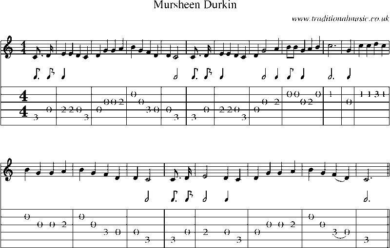 Guitar Tab and Sheet Music for Mursheen Durkin