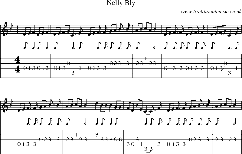 Guitar Tab and Sheet Music for Nelly Bly