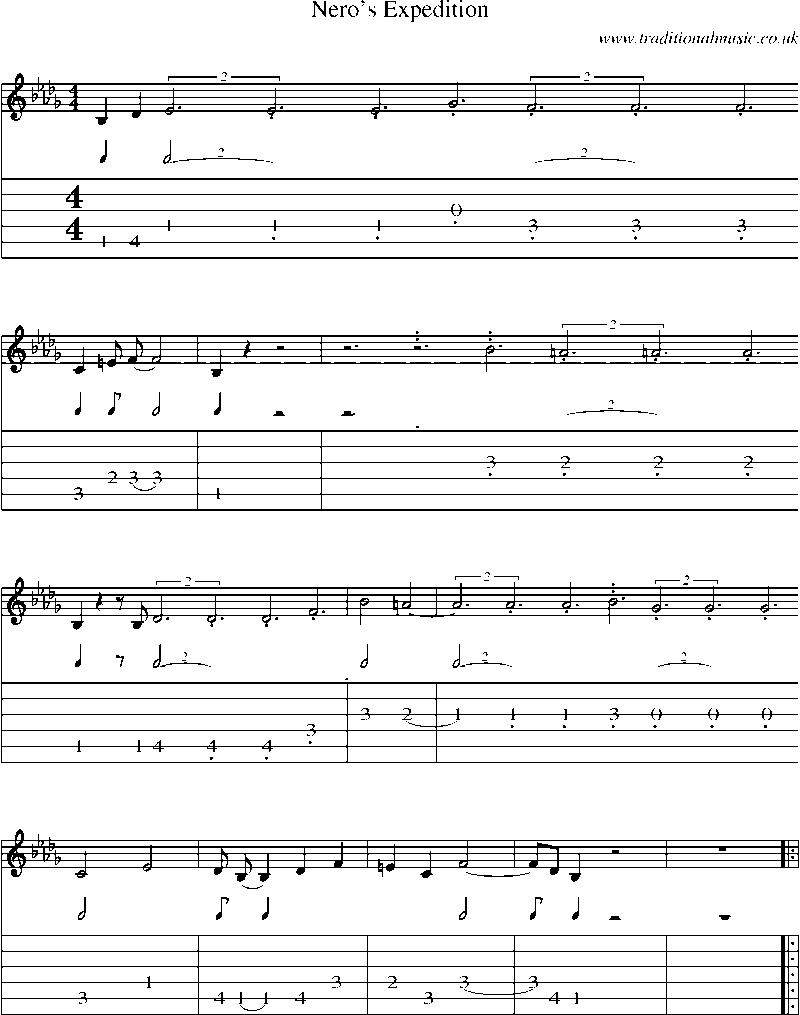Guitar Tab and Sheet Music for Nero's Expedition
