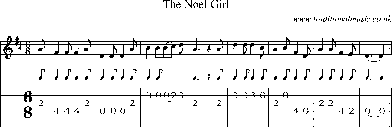 Guitar Tab and Sheet Music for The Noel Girl