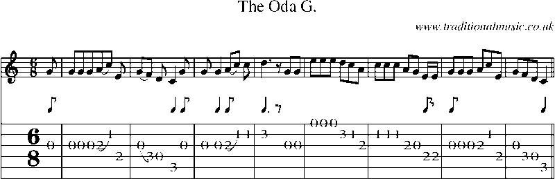 Guitar Tab and Sheet Music for The Oda G.