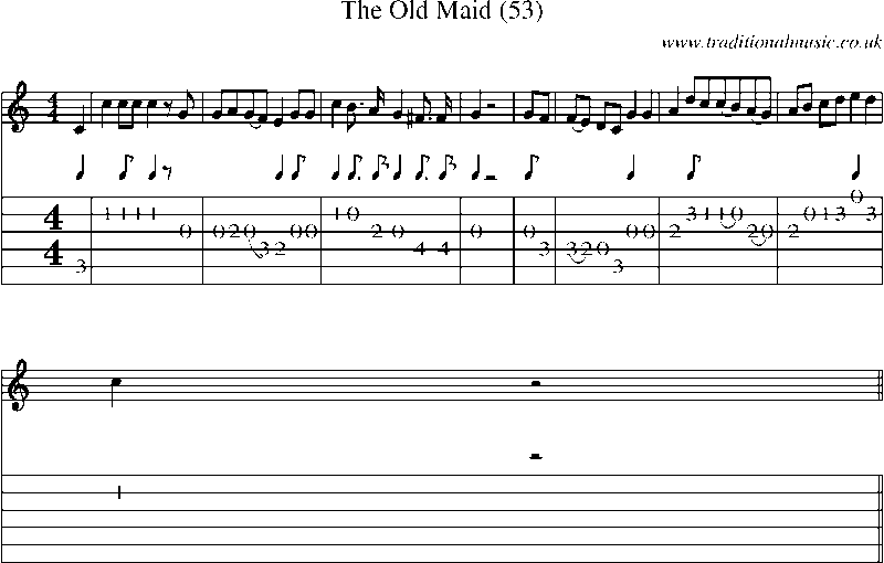 Guitar Tab and Sheet Music for The Old Maid (53)