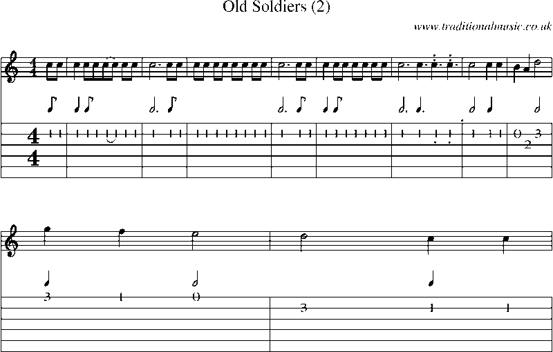 Guitar Tab and Sheet Music for Old Soldiers(1)