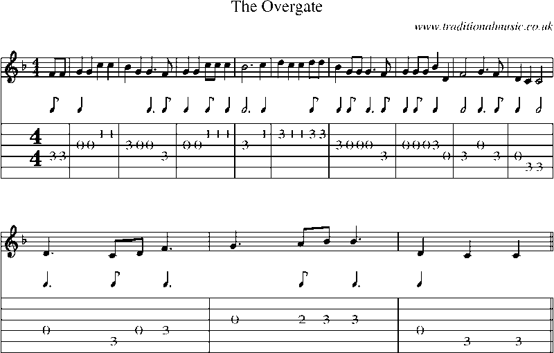Guitar Tab and Sheet Music for The Overgate