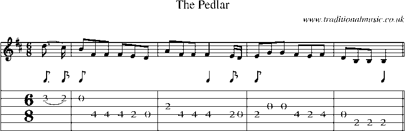 Guitar Tab and Sheet Music for The Pedlar
