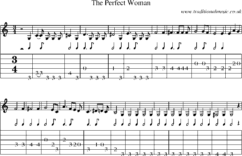 Guitar Tab and Sheet Music for The Perfect Woman