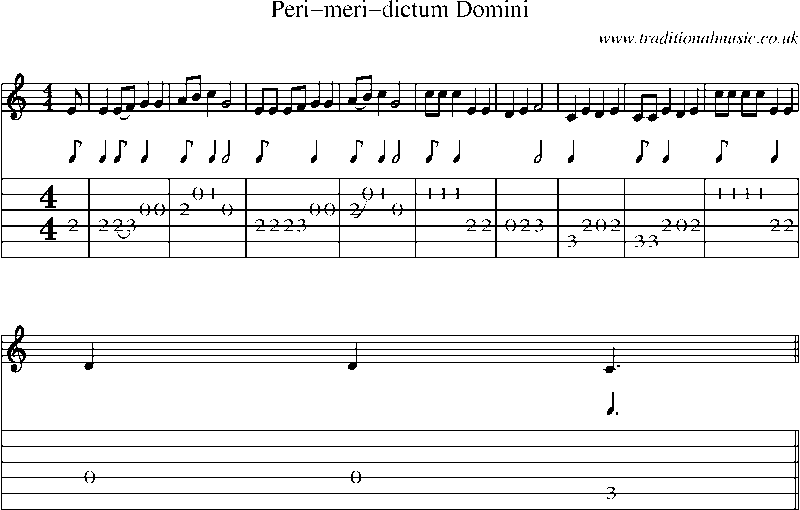 Guitar Tab and Sheet Music for Peri-meri-dictum Domini