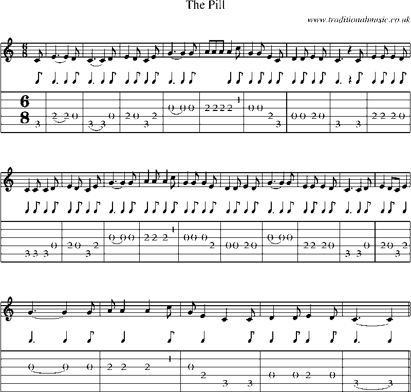 Guitar Tab and Sheet Music for The Pill