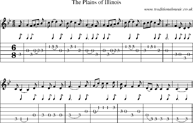 Guitar Tab and Sheet Music for The Plains Of Illinois