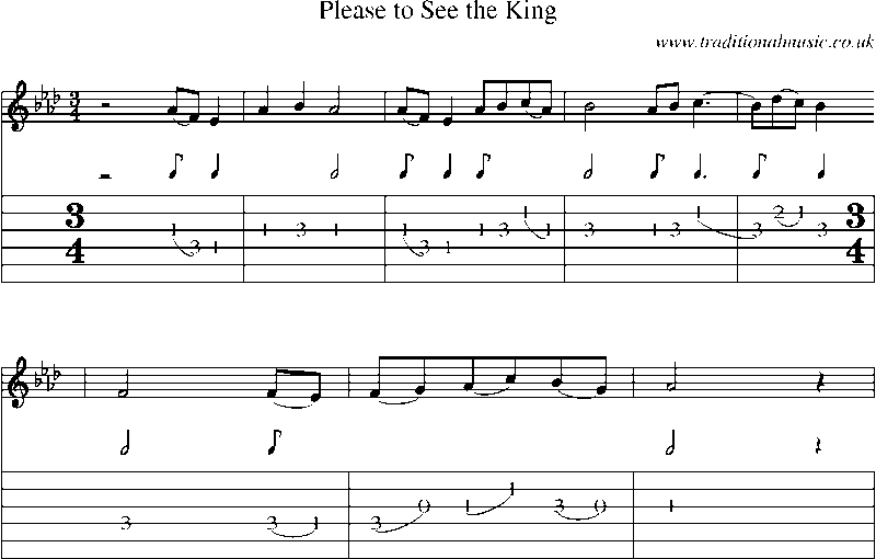 Guitar Tab and Sheet Music for Please To See The King