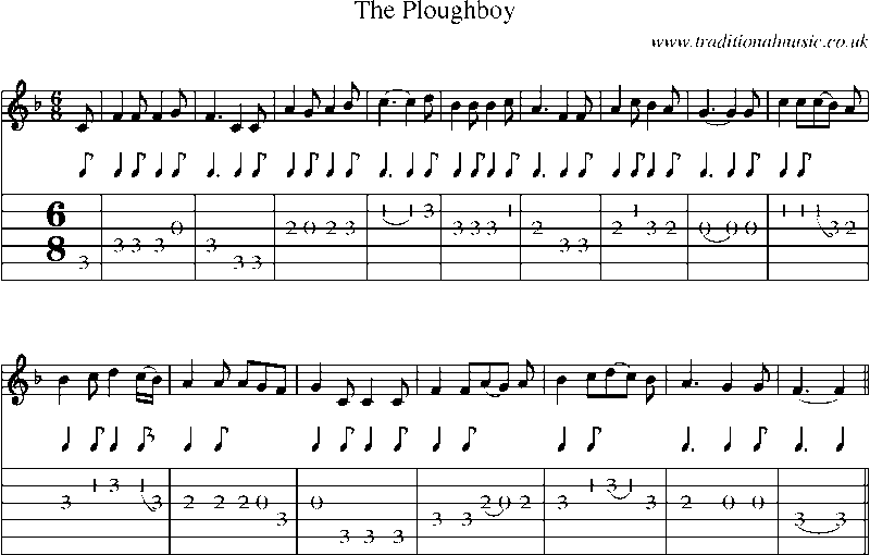 Guitar Tab and Sheet Music for The Ploughboy
