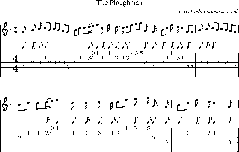 Guitar Tab and Sheet Music for The Ploughman(1)