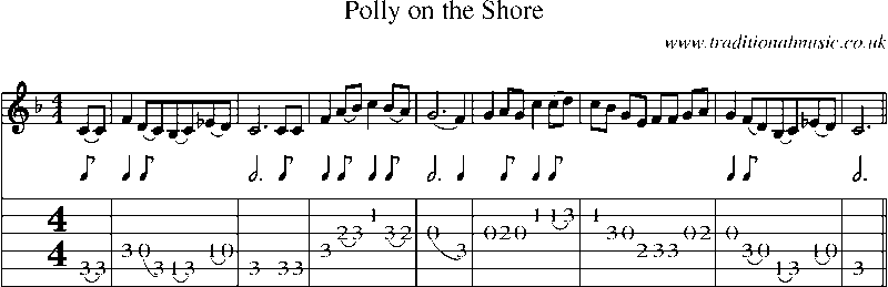 Guitar Tab and Sheet Music for Polly On The Shore