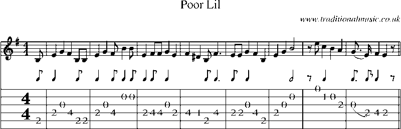 Guitar Tab and Sheet Music for Poor Lil