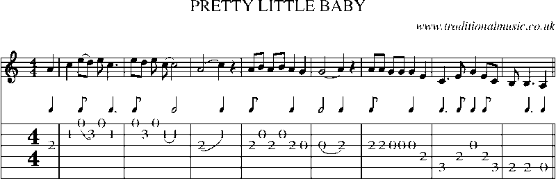 Guitar Tab and Sheet Music for Pretty Little Baby