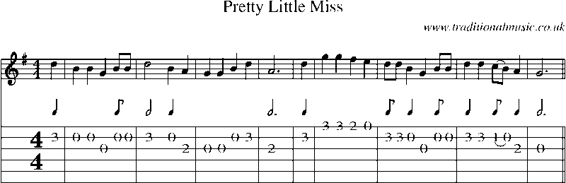 Guitar Tab and Sheet Music for Pretty Little Miss