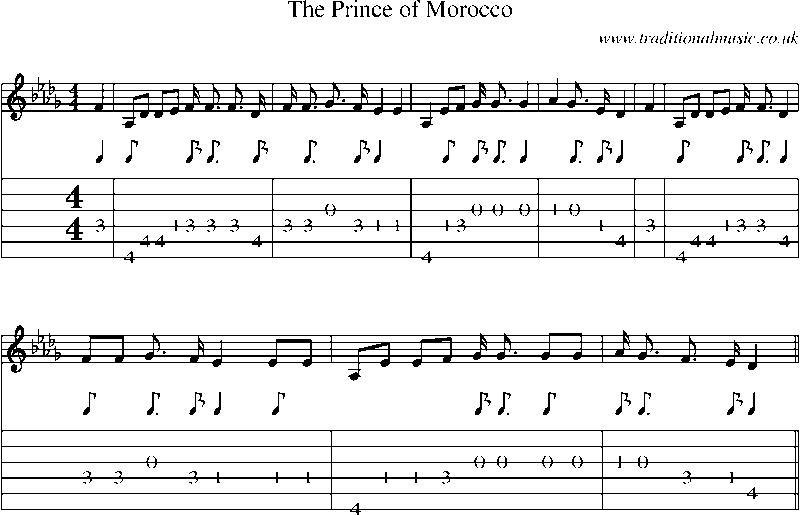 Guitar Tab and Sheet Music for The Prince Of Morocco