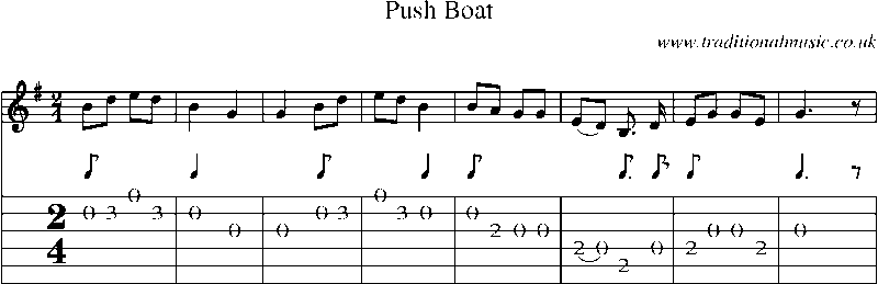 Guitar Tab and Sheet Music for Push Boat