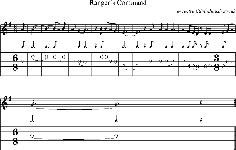 Guitar Tab and Sheet Music for Ranger's Command