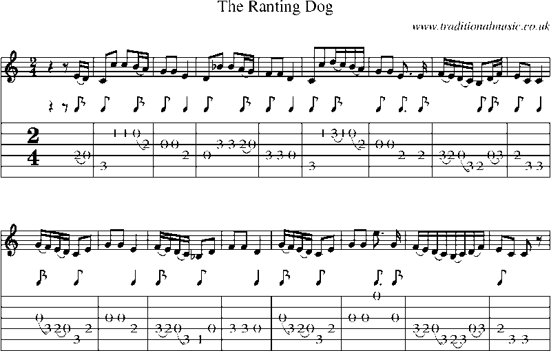 Guitar Tab and Sheet Music for The Ranting Dog