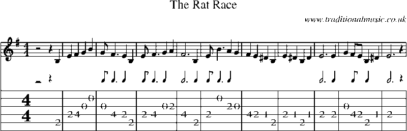 Guitar Tab and Sheet Music for The Rat Race