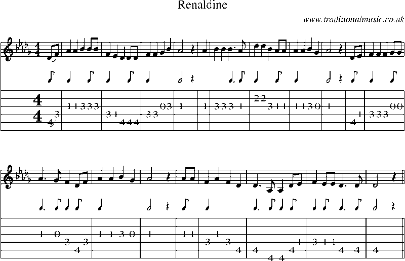 Guitar Tab and Sheet Music for Renaldine