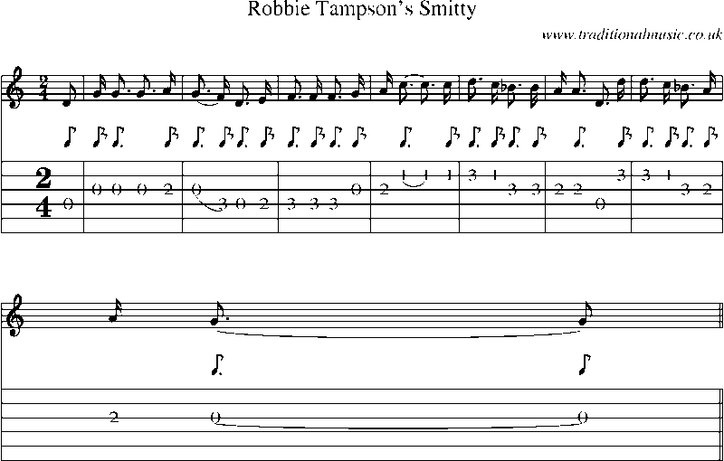 Guitar Tab and Sheet Music for Robbie Tampson's Smitty
