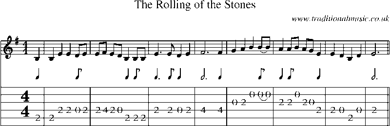 Guitar Tab and Sheet Music for The Rolling Of The Stones