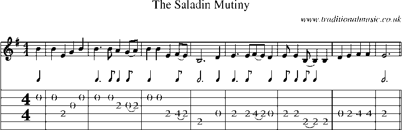 Guitar Tab and Sheet Music for The Saladin Mutiny(1)