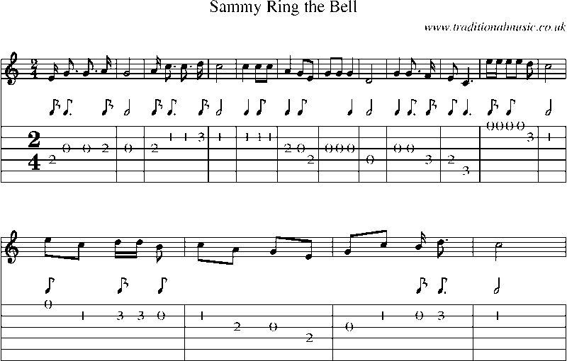 Guitar Tab and Sheet Music for Sammy Ring The Bell