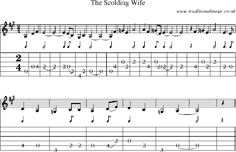 Guitar Tab and Sheet Music for The Scolding Wife