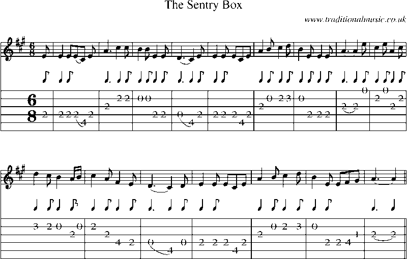Guitar Tab and Sheet Music for The Sentry Box