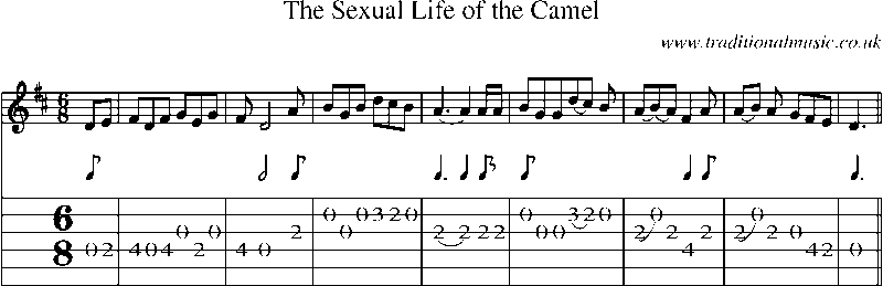 Guitar Tab and Sheet Music for The Sexual Life Of The Camel